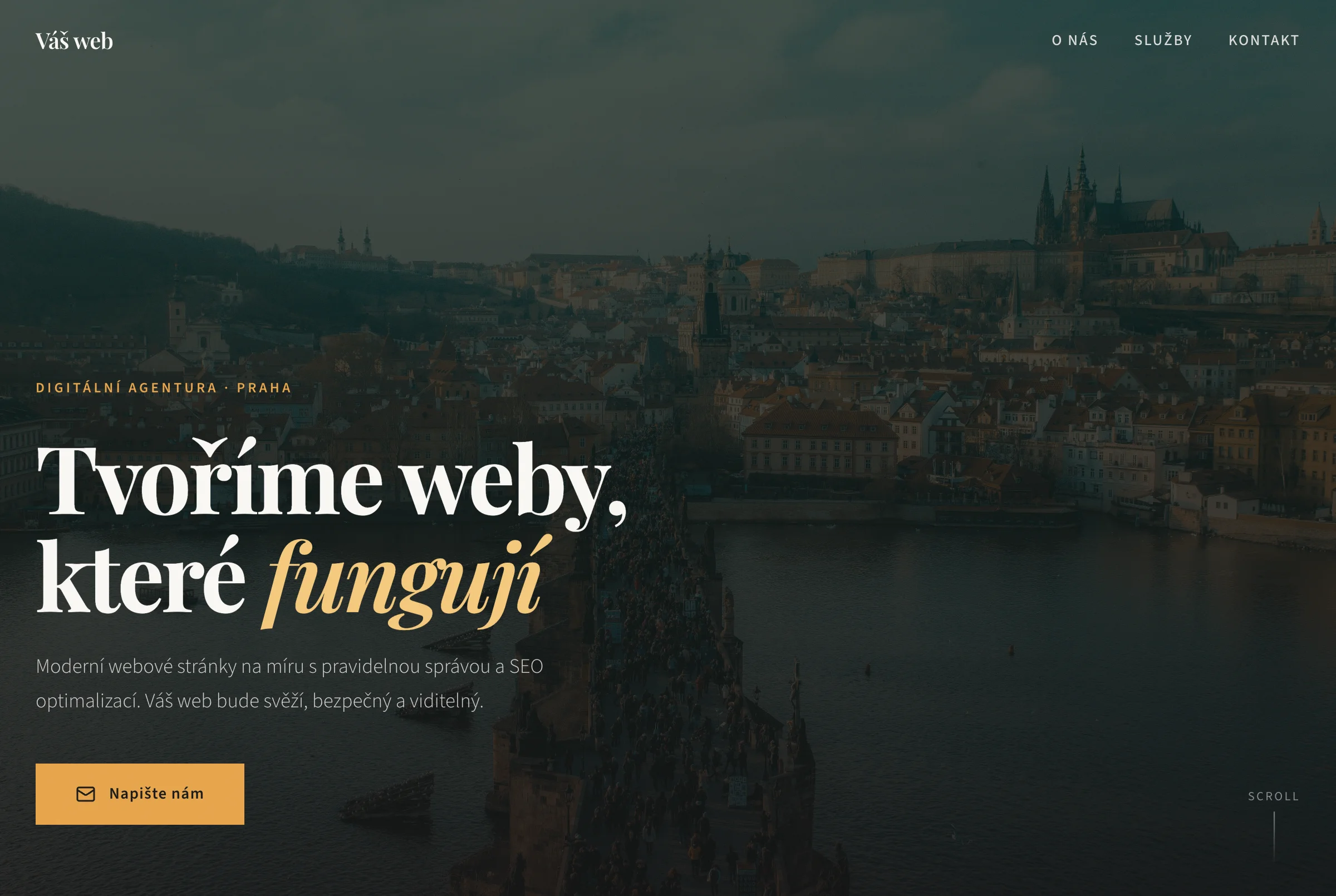 Ukázka jednostránkového webu od Snáz.cz