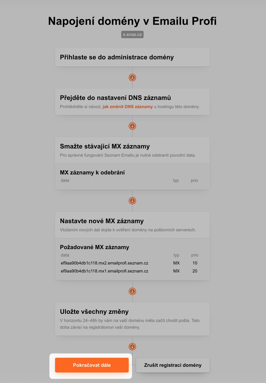 Instrukce pro napojení